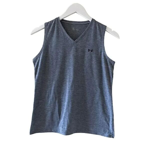 Under Armour Gray Fitted Athletic Racerback Tank Top SZ M - Picture 1 of 10